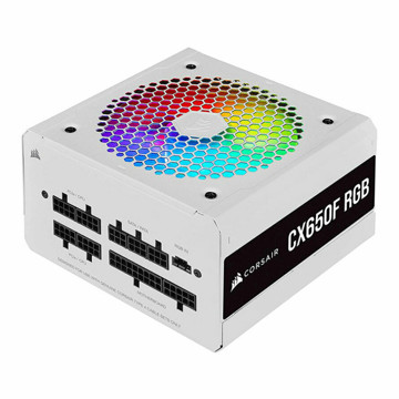  منبع تغذیه كاملا ماژولار کامپیوتر کورسیر مدل CX650F RGB White Bronze 650W